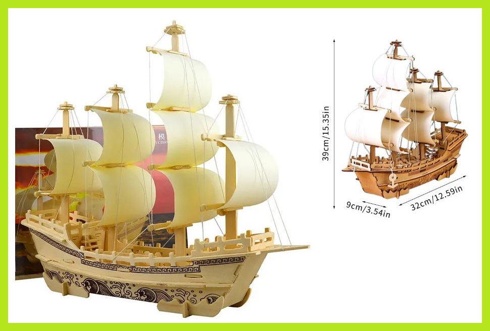 modellismo navale puzzle 3d in legno barca a vela d'epoca kit nave in legno da assemblare modellino nave da guerra collezione modello barche navi imbarcazioni